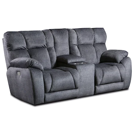 Casual Power Loveseat w/ Console w/ Cupholders